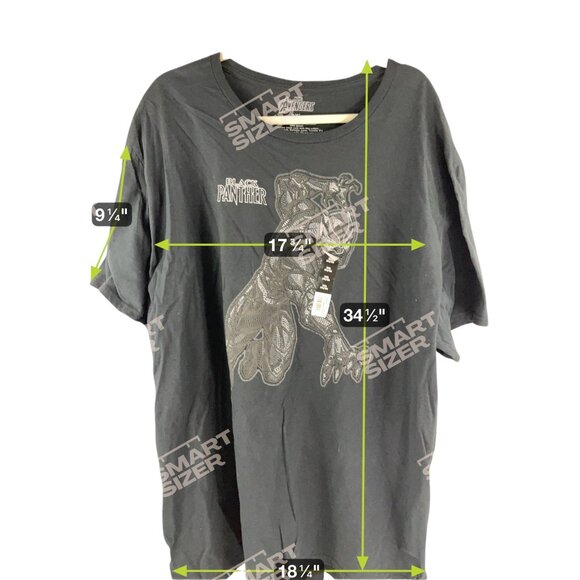 Marvel Avengers Men's Black Panther Tee Shirt 3XL Cotton Embroidered Gothic Logo - Picture 6 of 7